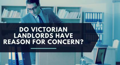 a graphic image of a man in a suit and the text 'Do Victorian Landlords Have Reason For Concern?'