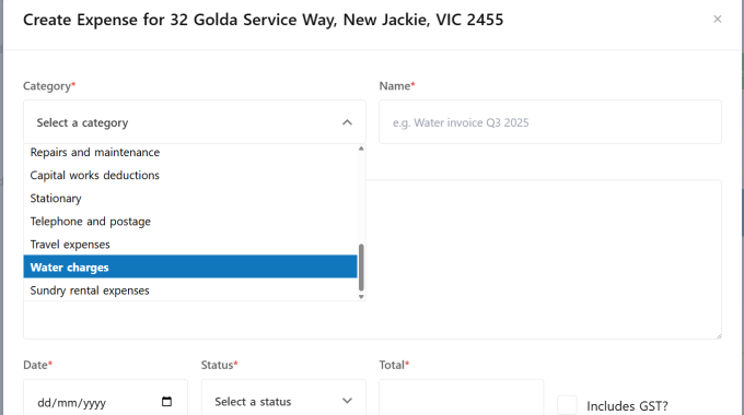 create expense categories