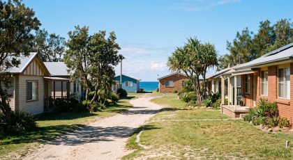 Coastal street on the NSW mid north coast on a clear morning